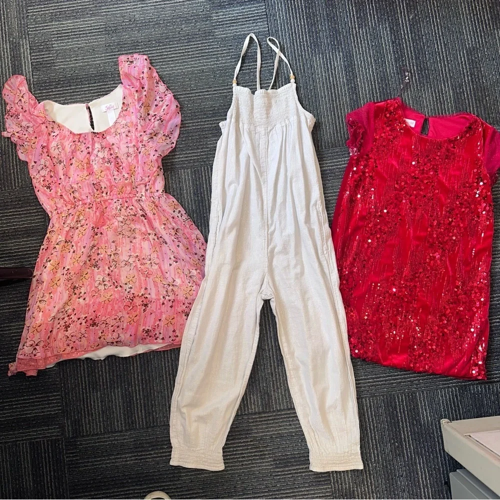 Justice Pink and White Floral Garment